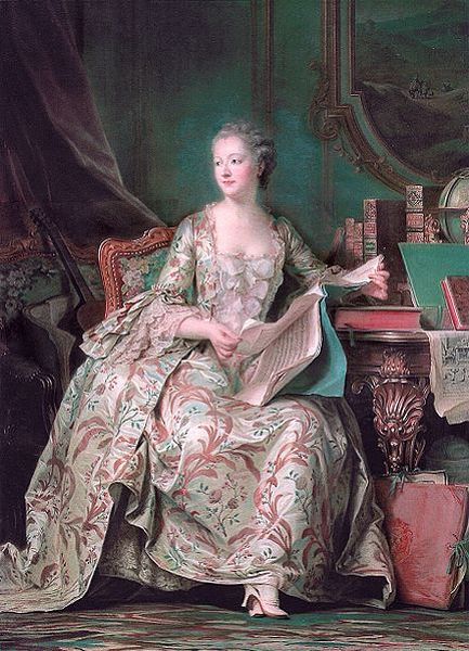 Portrait of Madame de Pompadour. De la Tour.