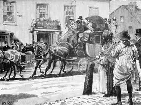 Arrival of the Bath and Bristol Mail Coach at a Roadside Inn.