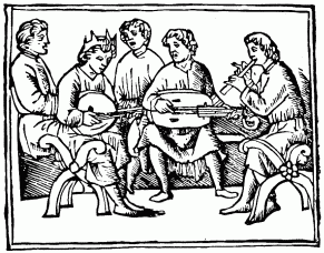 FIG. 31.—Nero Fiddling. From the Ovid of 1510. Venice.