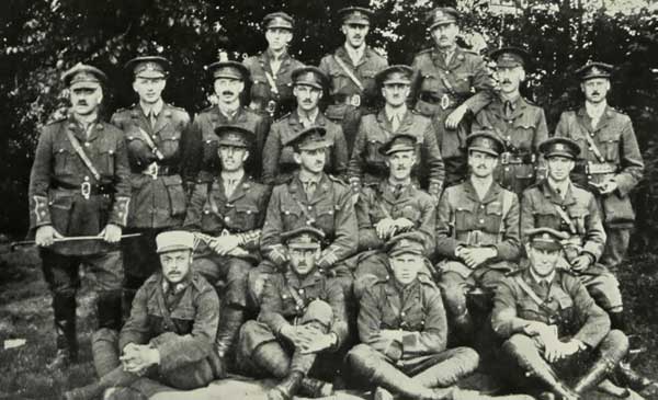 Lt.-Col. J.B.O. Trimble, D.S.O., M.C., with the Officers,
Marqueffles Farm, June, 1917.