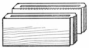 Fig. 106.—Part of Sideboard Top; grooved
with ends left blind. (The boards are
shown upright.)