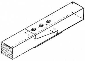 Fig. 213.—Plated Scarf Joint Used in Roof Work.