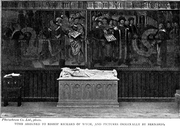 TOMB ASSIGNED TO BISHOP RICHARD OF WYCH, AND PICTURES
ORIGINALLY BY BERNARDI. Photochrom Co. Ltd., photo.