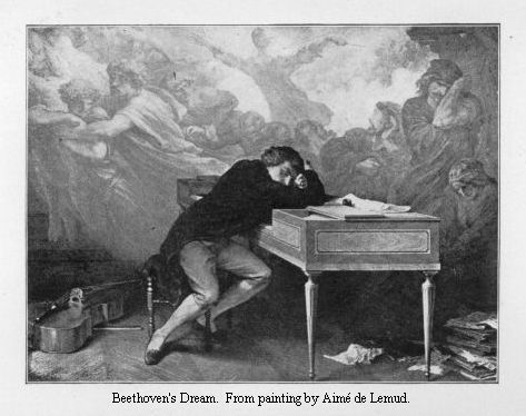 Beethoven's Dream.  From painting by Aim de Lemud.