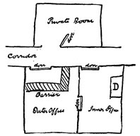 diagram of rooms and corridor
