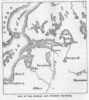 Map of the Russian and Swedish frontier.