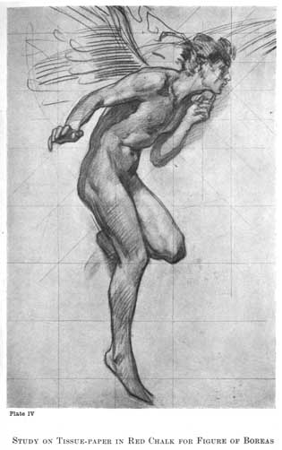 Plate IV. STUDY ON TISSUE-PAPER IN RED CHALK FOR FIGURE OF BOREAS