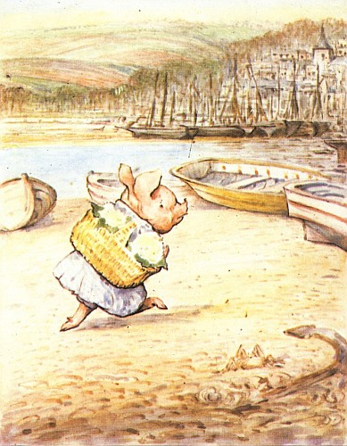 Little Pig Robinson
walking with a basket