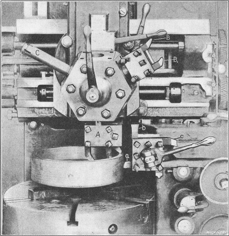 Turning Gasoline Engine Flywheel on Vertical Turret Lathe — First Position