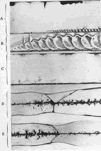 X.—Micro-photographs. Diamond and Wheel Cuts seen in Section and Plan.