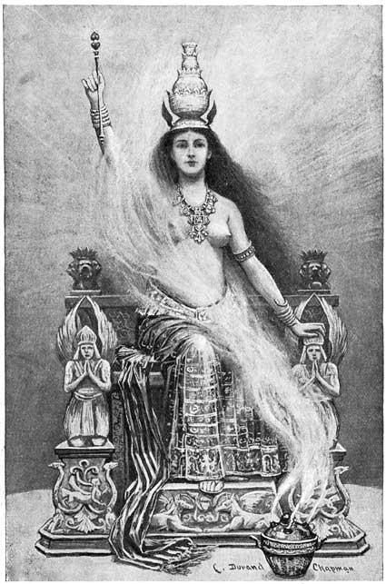 ON THE THRONE SAT THE SUPREME GODDESS, LYONE, THE
REPRESENTATIVE OF HARIKAR, THE HOLY SOUL.