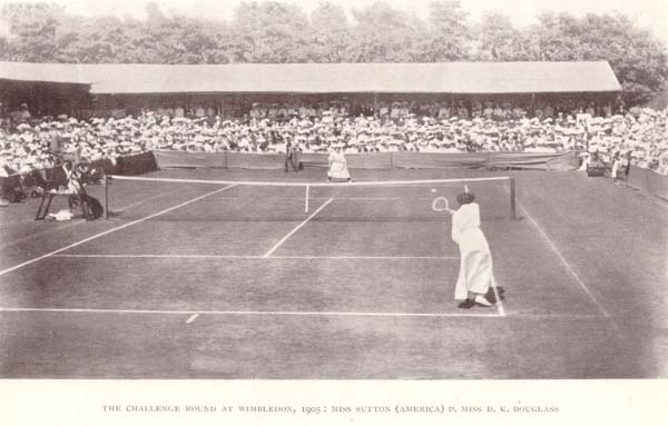 THE CHALLENGE ROUND AT WIMBLEDON, 1905: MISS SUTTON (AMERICA) <i>v</i>. MISS D.K. DOUGLASS