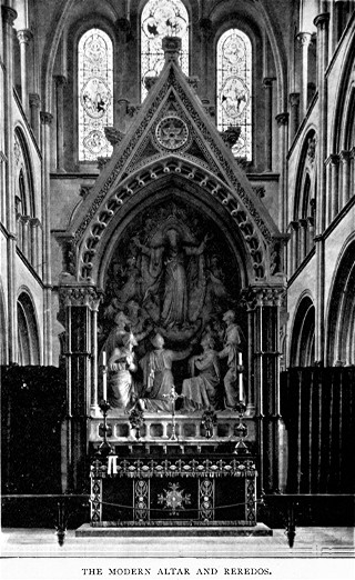 THE MODERN ALTAR AND REREDOS.