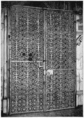 IRON GRILL-WORK FROM S. SWITHUN'S SHRINE.