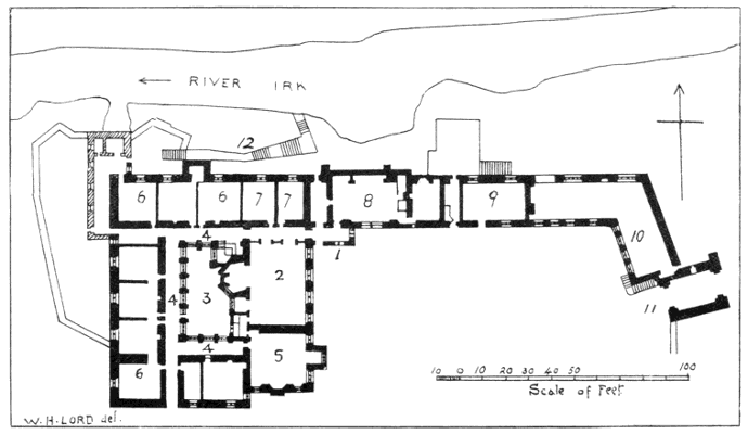 GROUND-PLAN OF THE COLLEGIATE BUILDINGS, NOW CHETHAM'S HOSPITAL.
(From "Old Halls of Lancashire and Cheshire," by Henry Taylor.)