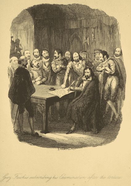 Guy Fawkes subscribing his Examination after the
torture