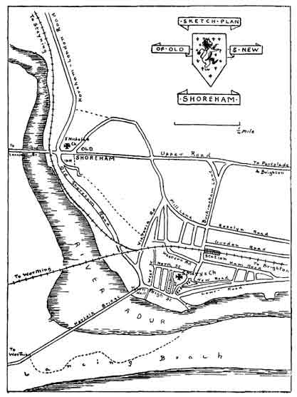 SKETCH PLAN OF NEW & OLD SHOREHAM.