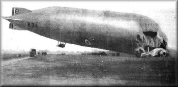 The wreck of the R34 at Howden in January 1921