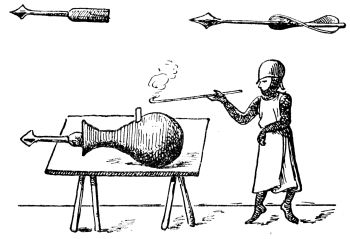 diagram or drawing of old cannon type gun