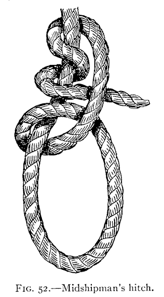 Illustration: FIG. 52.—Midshipman's hitch.