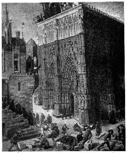 IMAGINARY PICTURE OF THE BUILDING OF THE TEMPLE OF JERUSALEM,
SHOWING GOTHIC ARCHITECTURE